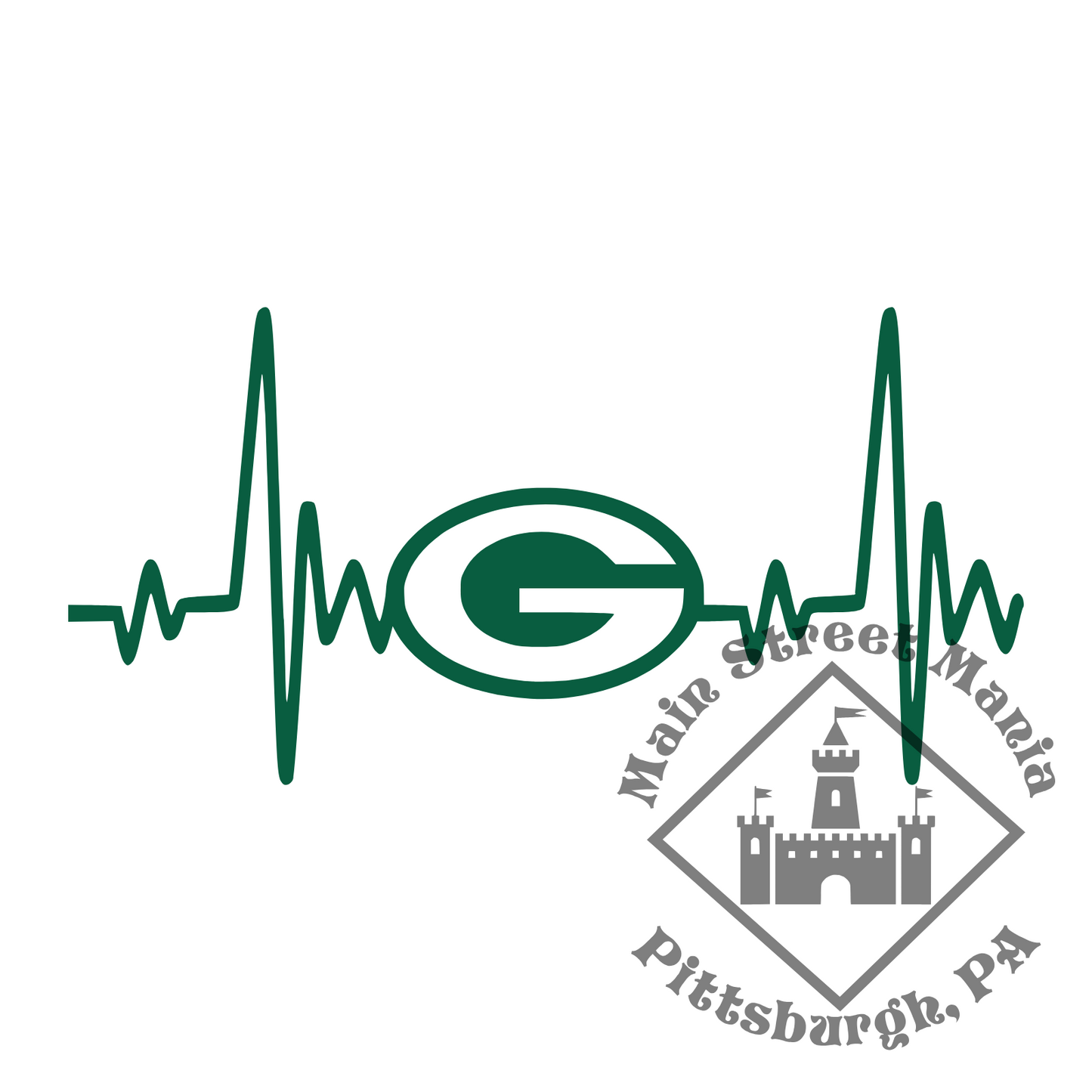 Packers Heartbeat Sticker Decal