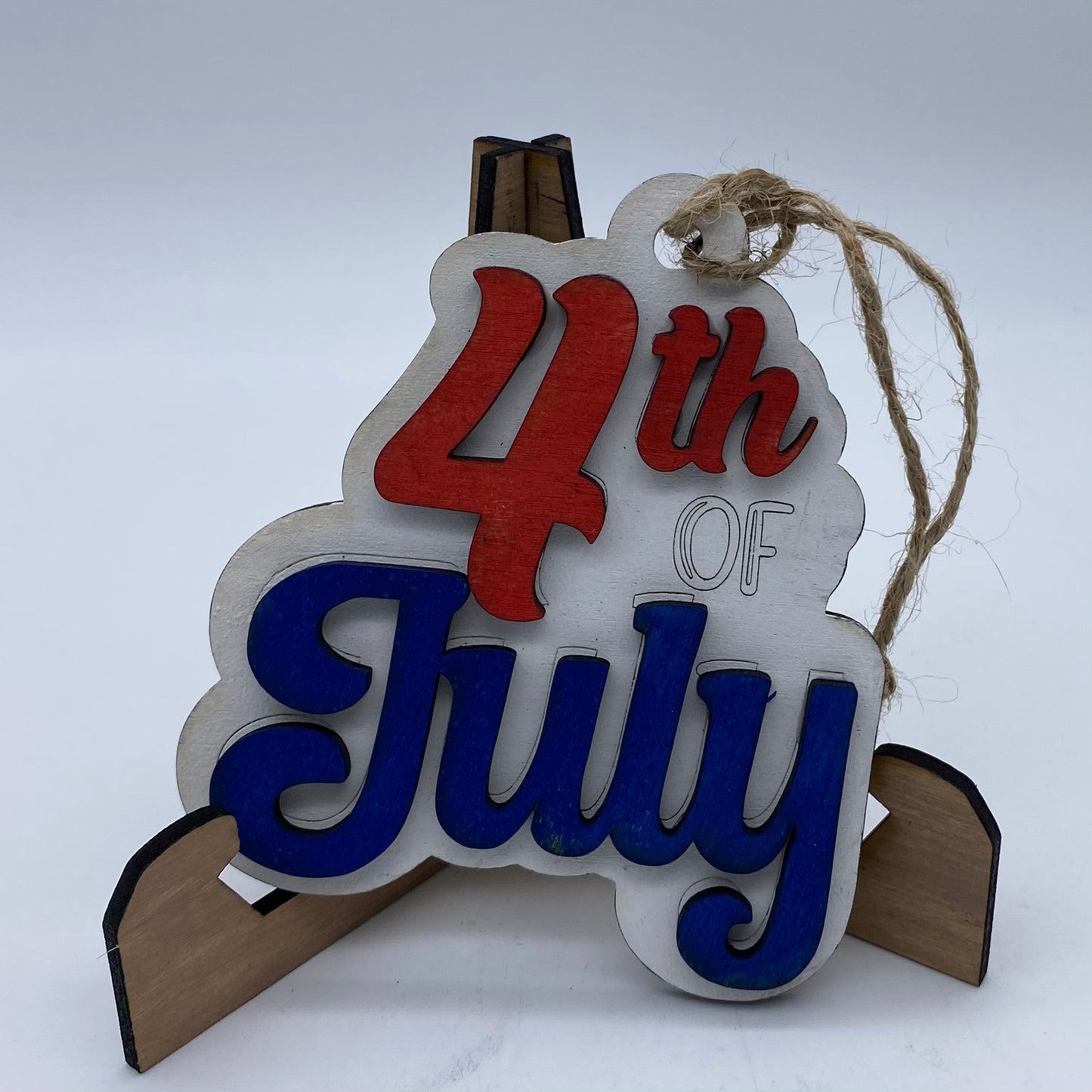 Happy 4th of July Ornament Shelf Sitter Tiered Tray Decor