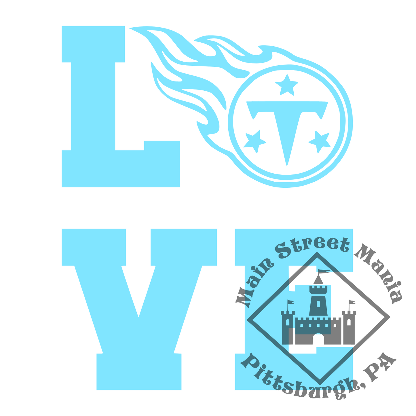 Tennessee Titans Love Sticker Decal