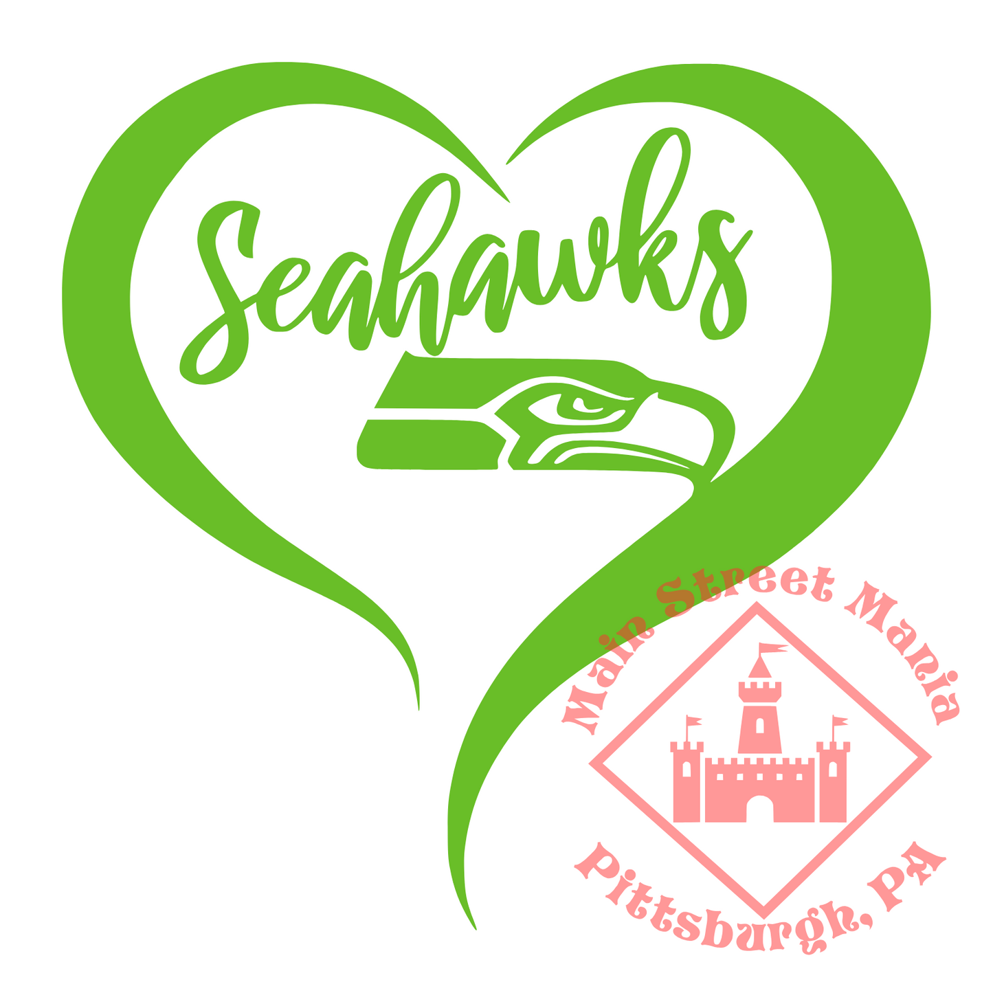 Seahawks Heart Sticker Decal