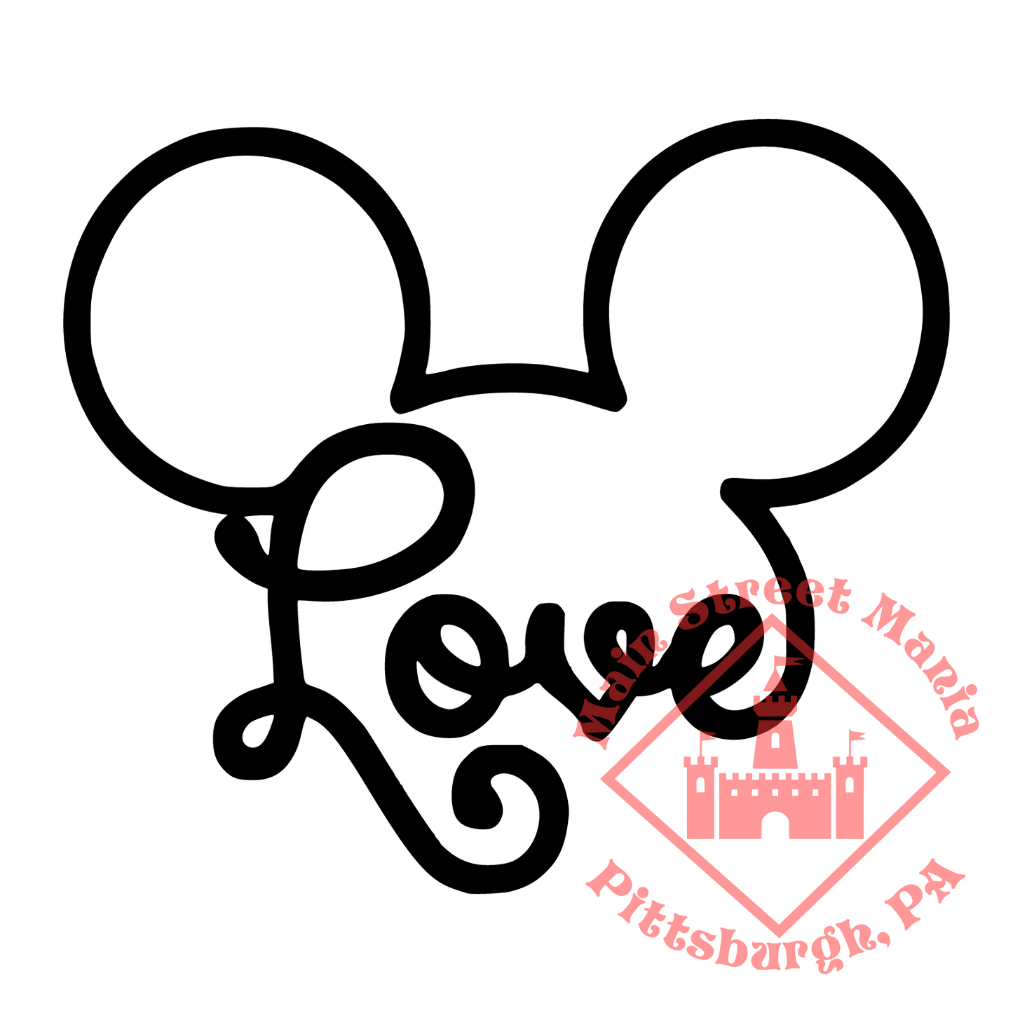 Mickey Love Ears Decal Sticker