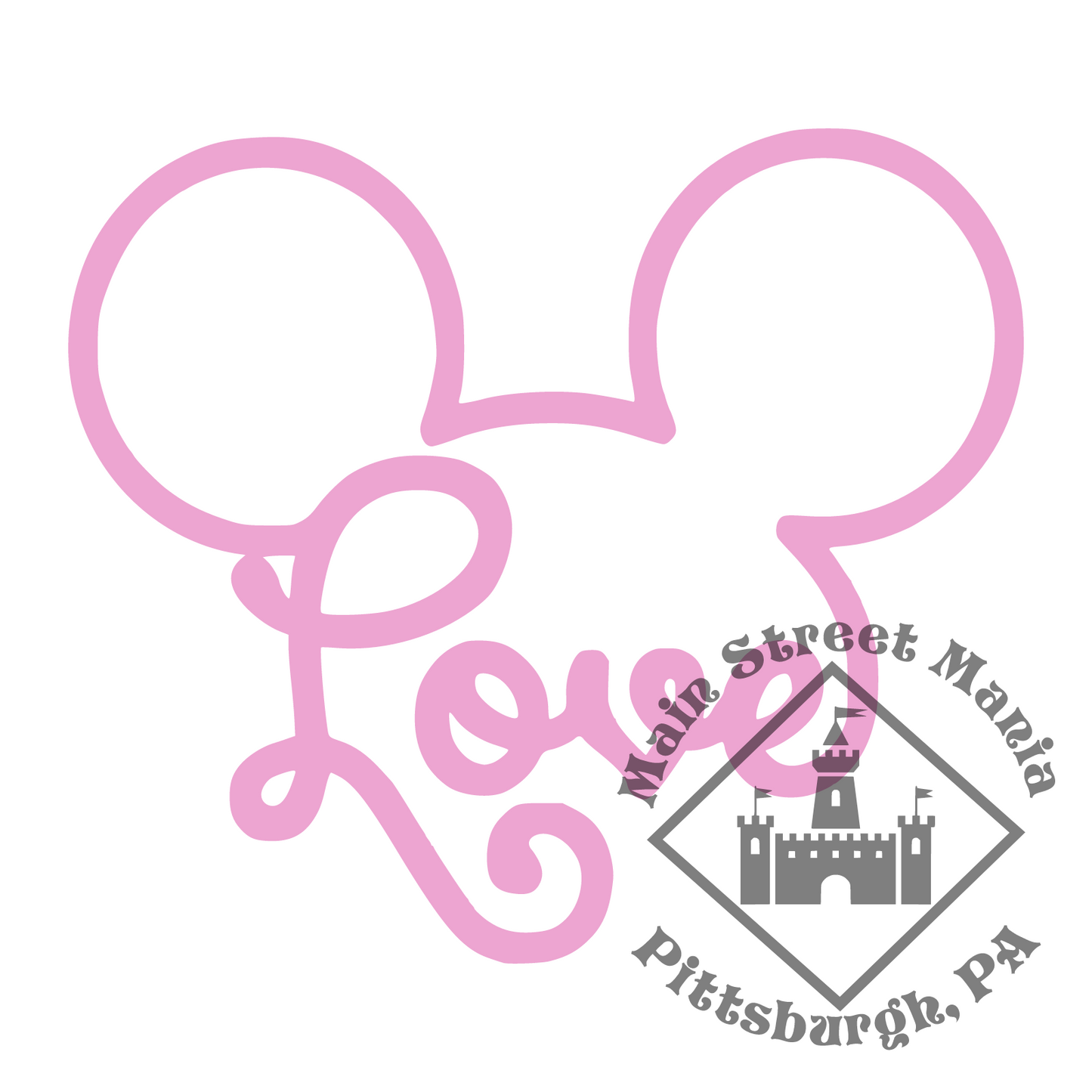 Mickey Love Ears Decal Sticker