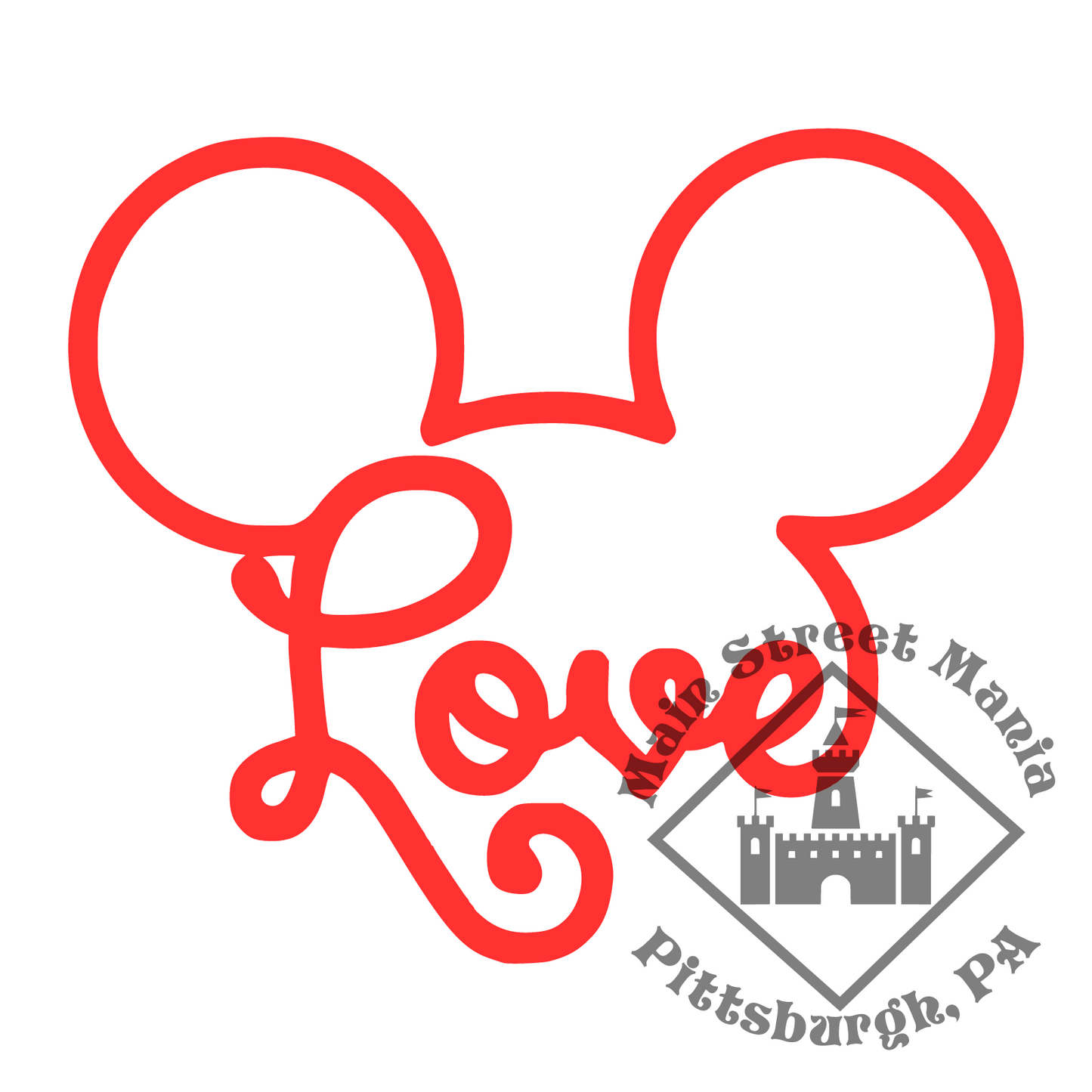 Mickey Love Ears Decal Sticker