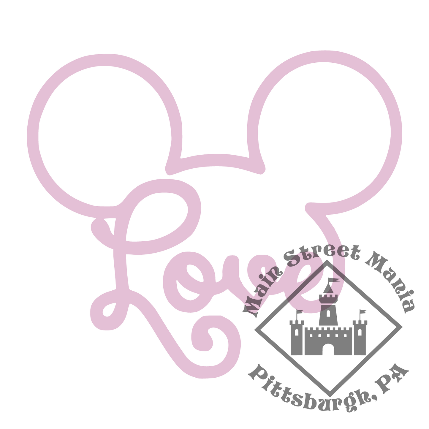 Mickey Love Ears Decal Sticker