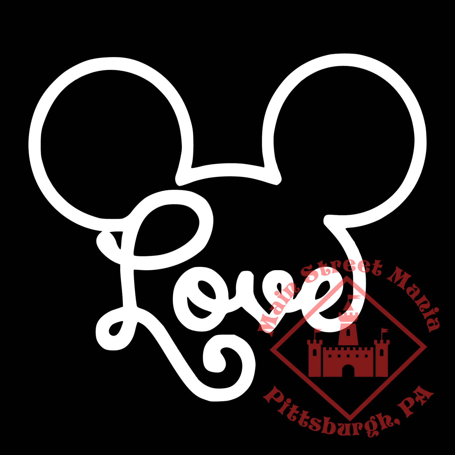 Mickey Love Ears Decal Sticker