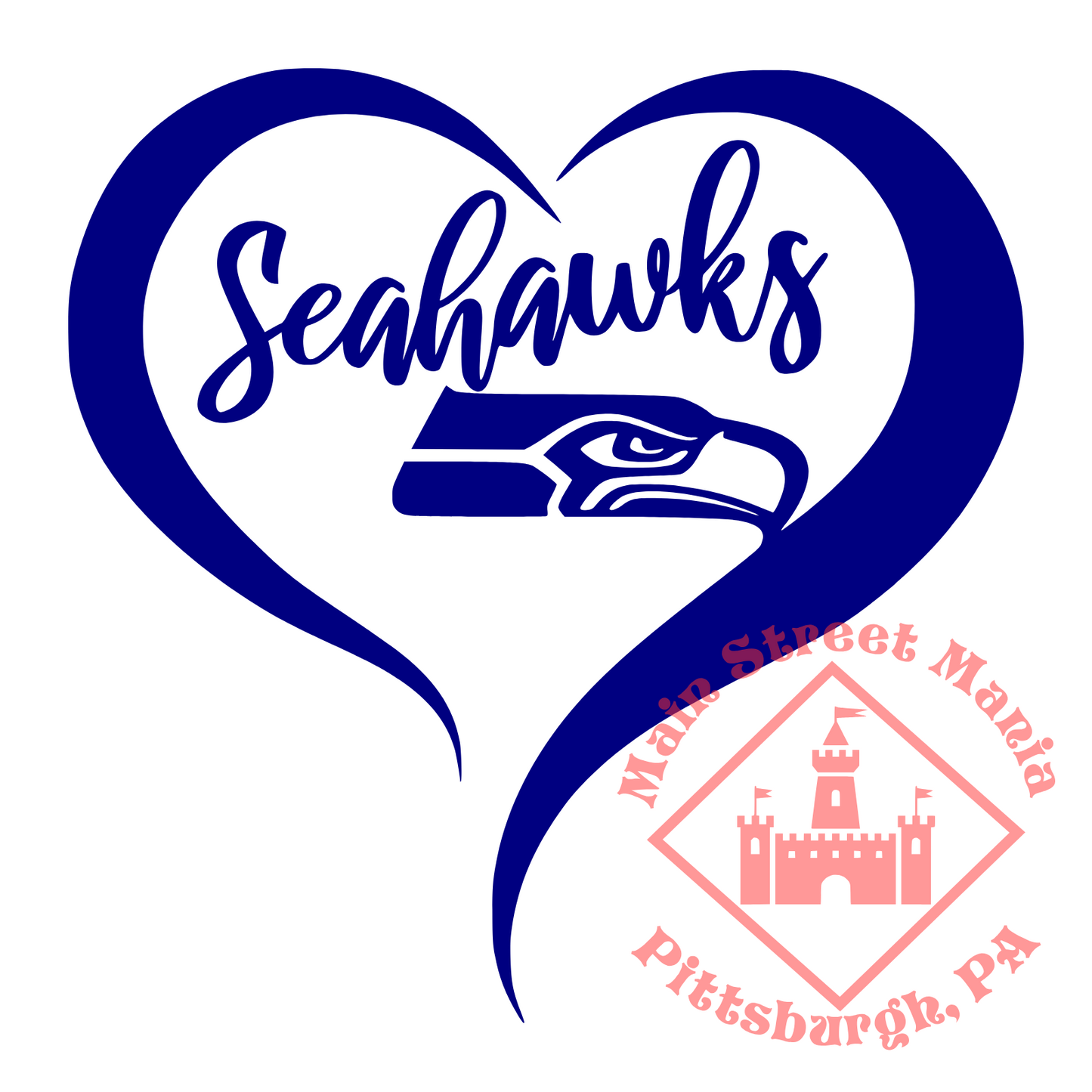 Seahawks Heart Sticker Decal