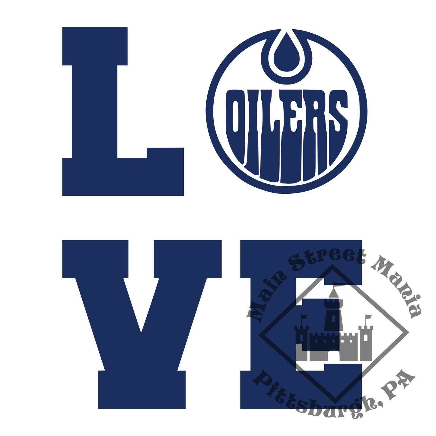 Oilers Love Sticker Decal