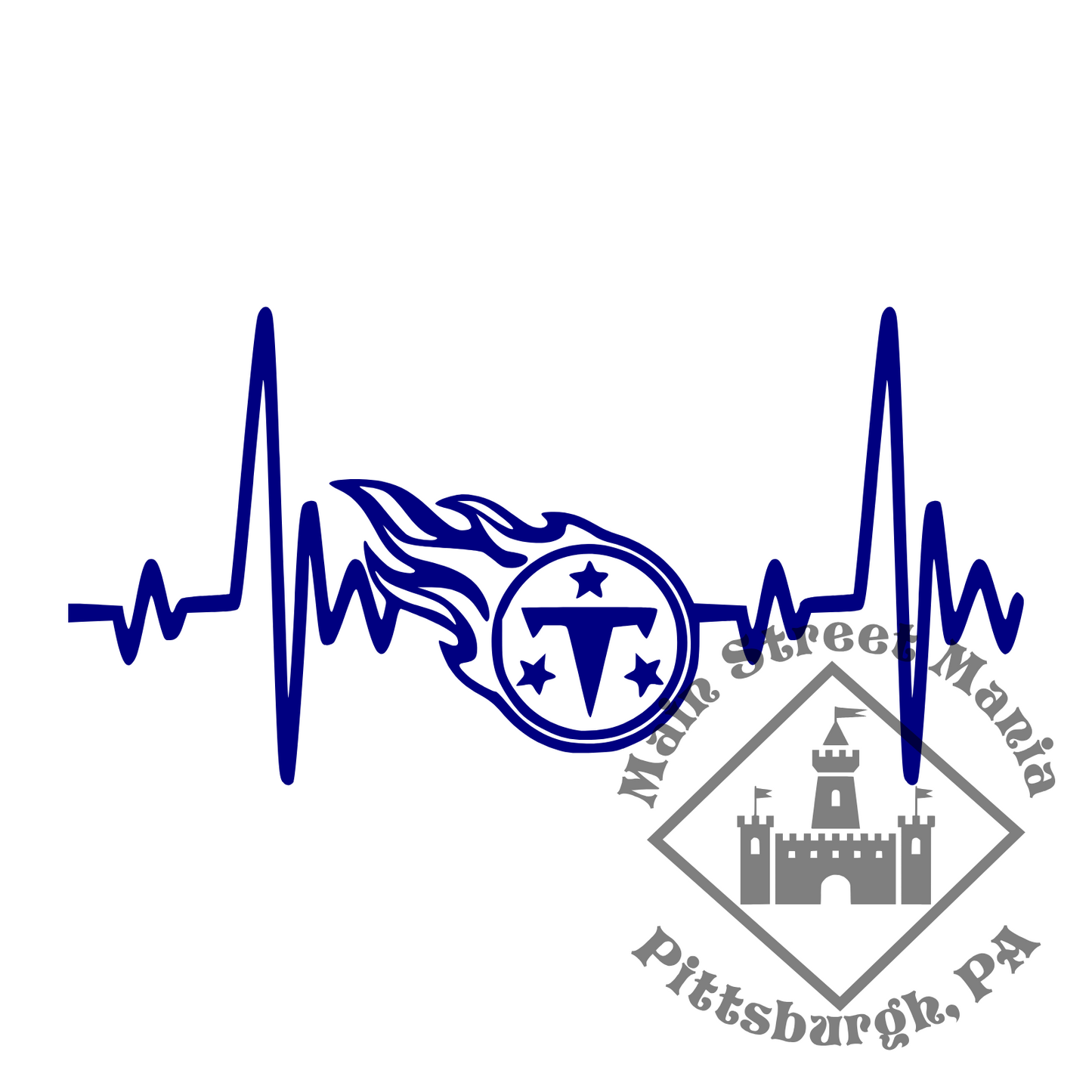 Tennessee Titans Heartbeat Sticker Decal