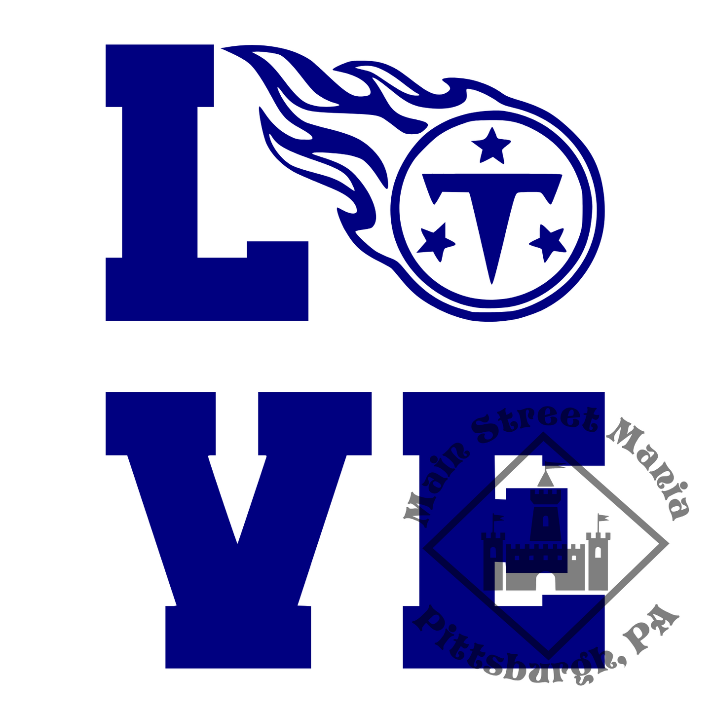 Tennessee Titans Love Sticker Decal