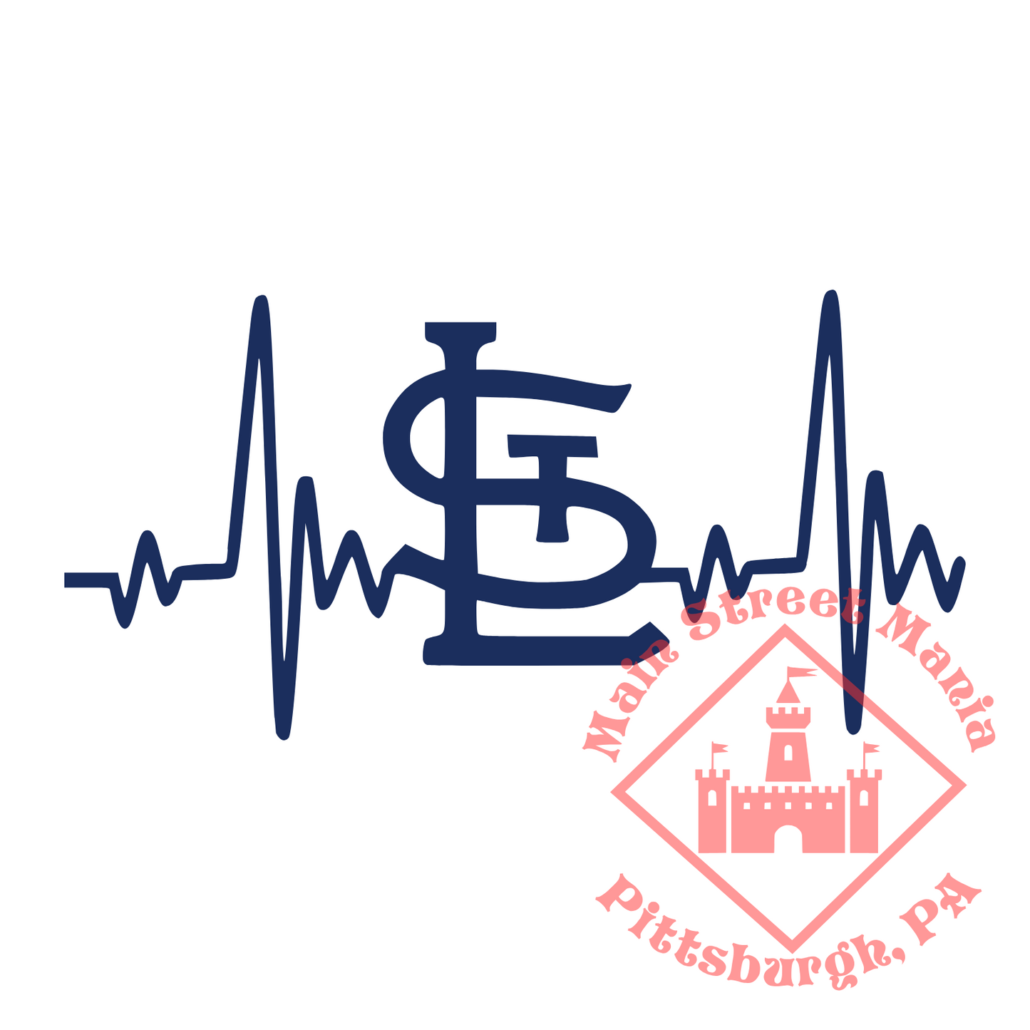 St. Louis Cardinals Heartbeat Sticker Decal