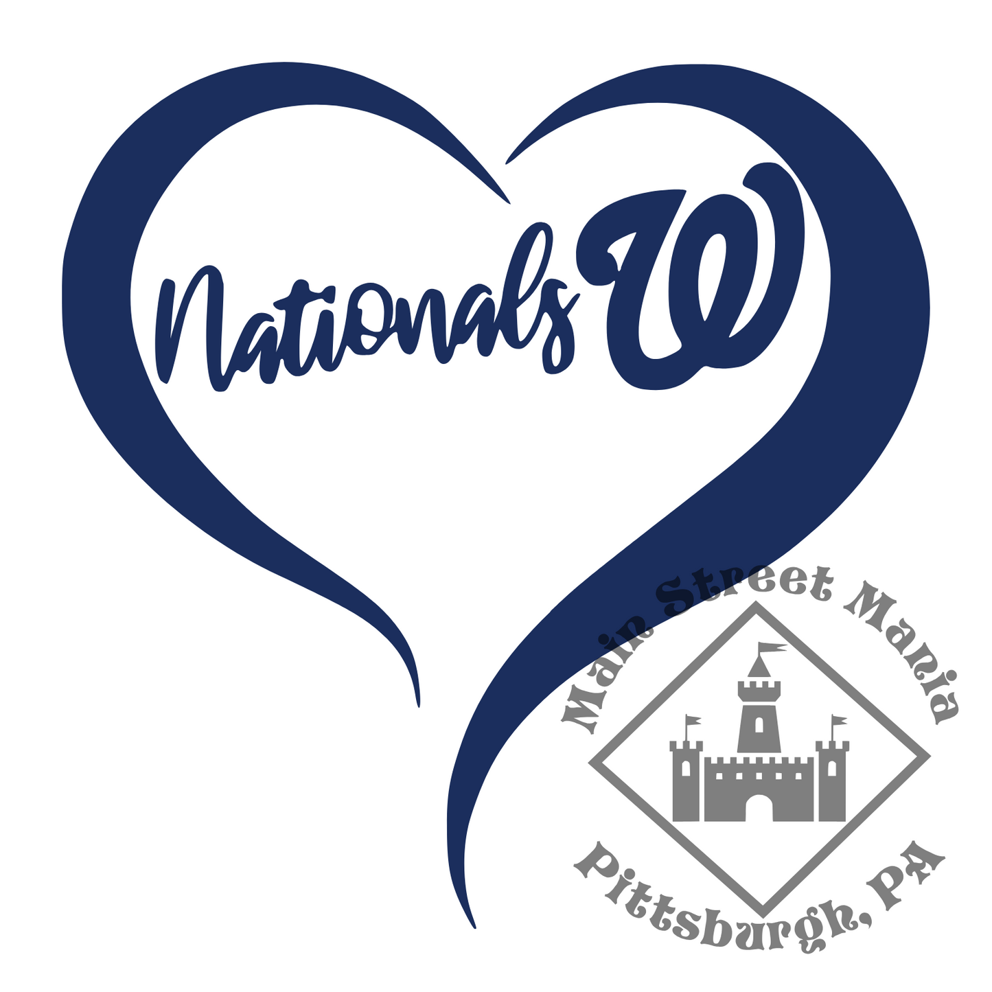 Nationals Heart Sticker Decal