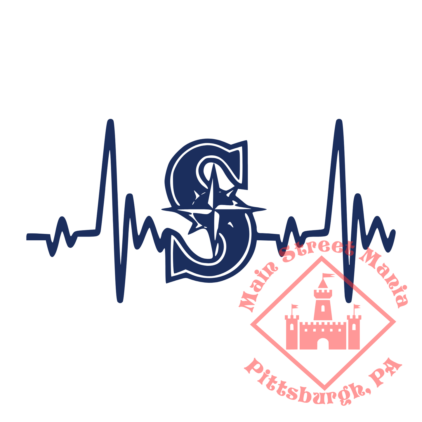 Seattle Mariners Heartbeat Sticker Decal