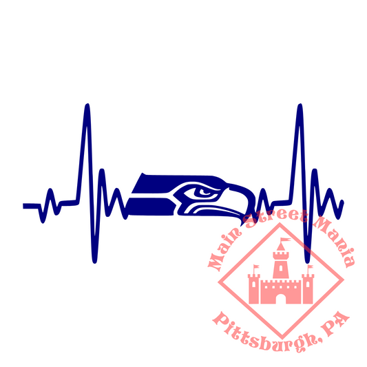 Seahawks Heartbeat Sticker Decal