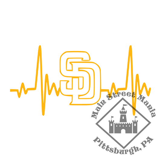 Padres Heartbeat Sticker Decal