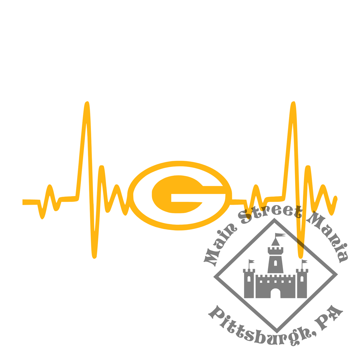 Packers Heartbeat Sticker Decal