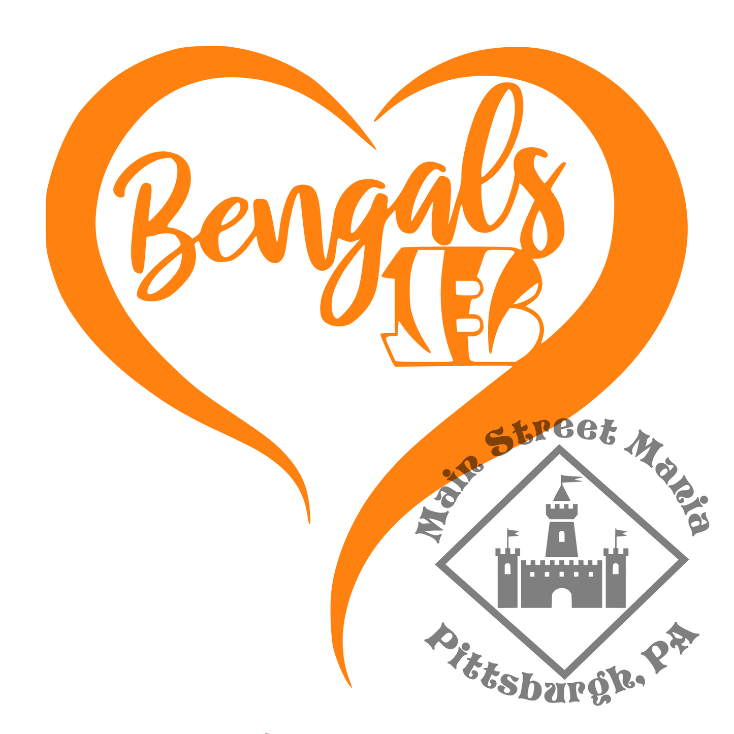 Bengals Heart Sticker Decal