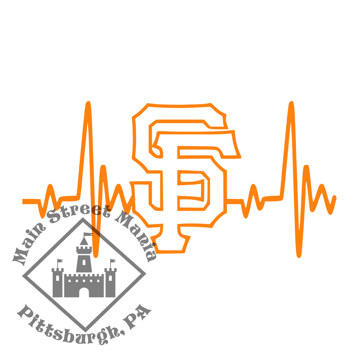 SF Giants Heartbeat Sticker Decal