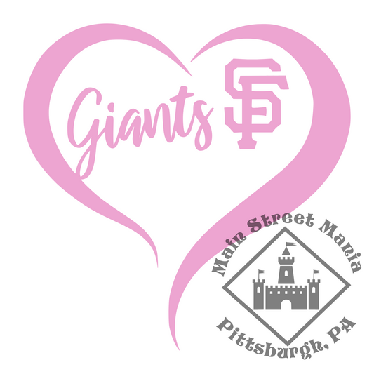 SF Giants Heart Sticker Decal