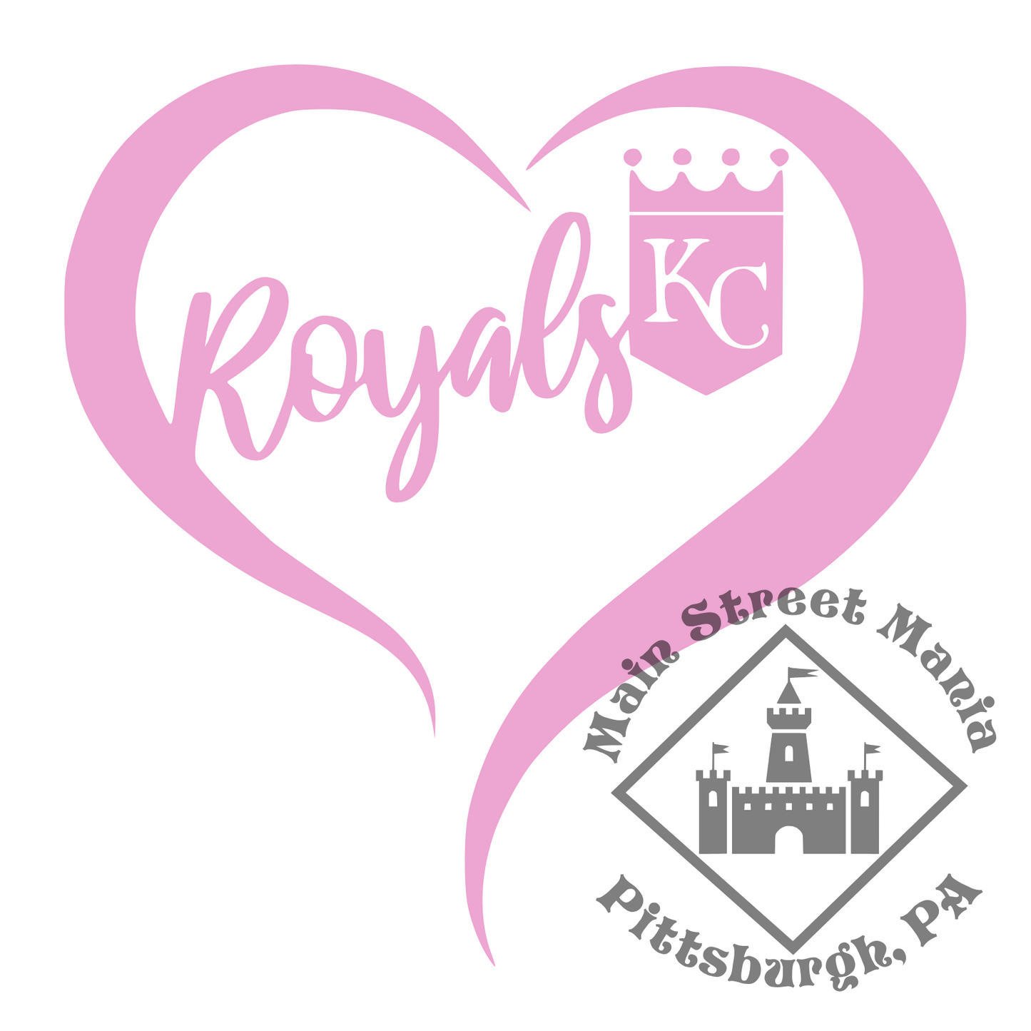 Kansas City Royals Heart Sticker Decal