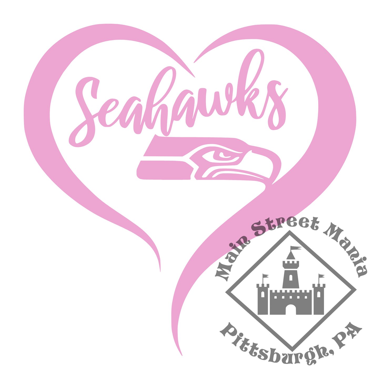 Seahawks Heart Sticker Decal