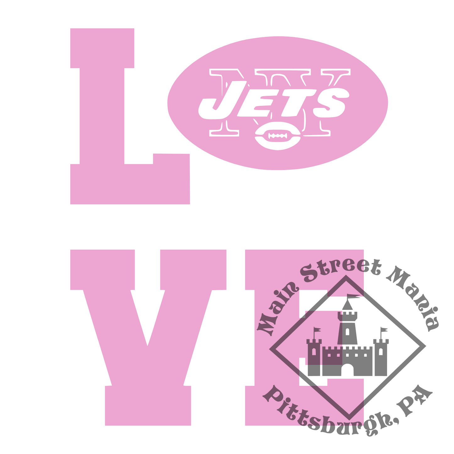 NY Jets Love Sticker Decal