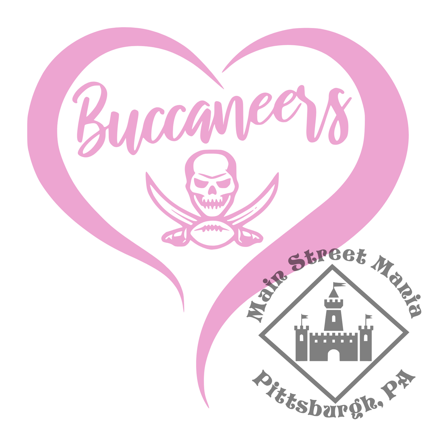 Buccaneers Heart Sticker Decal