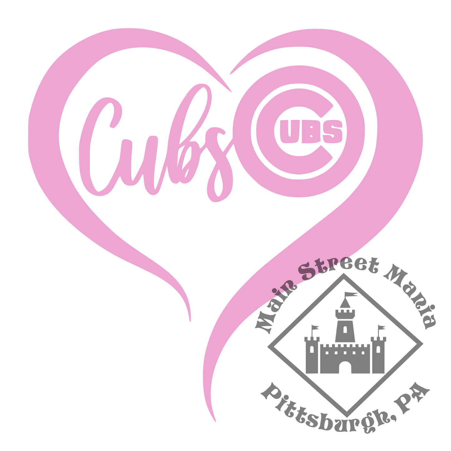 Cubs Heart  Sticker Decal