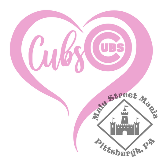 Cubs Heart  Sticker Decal