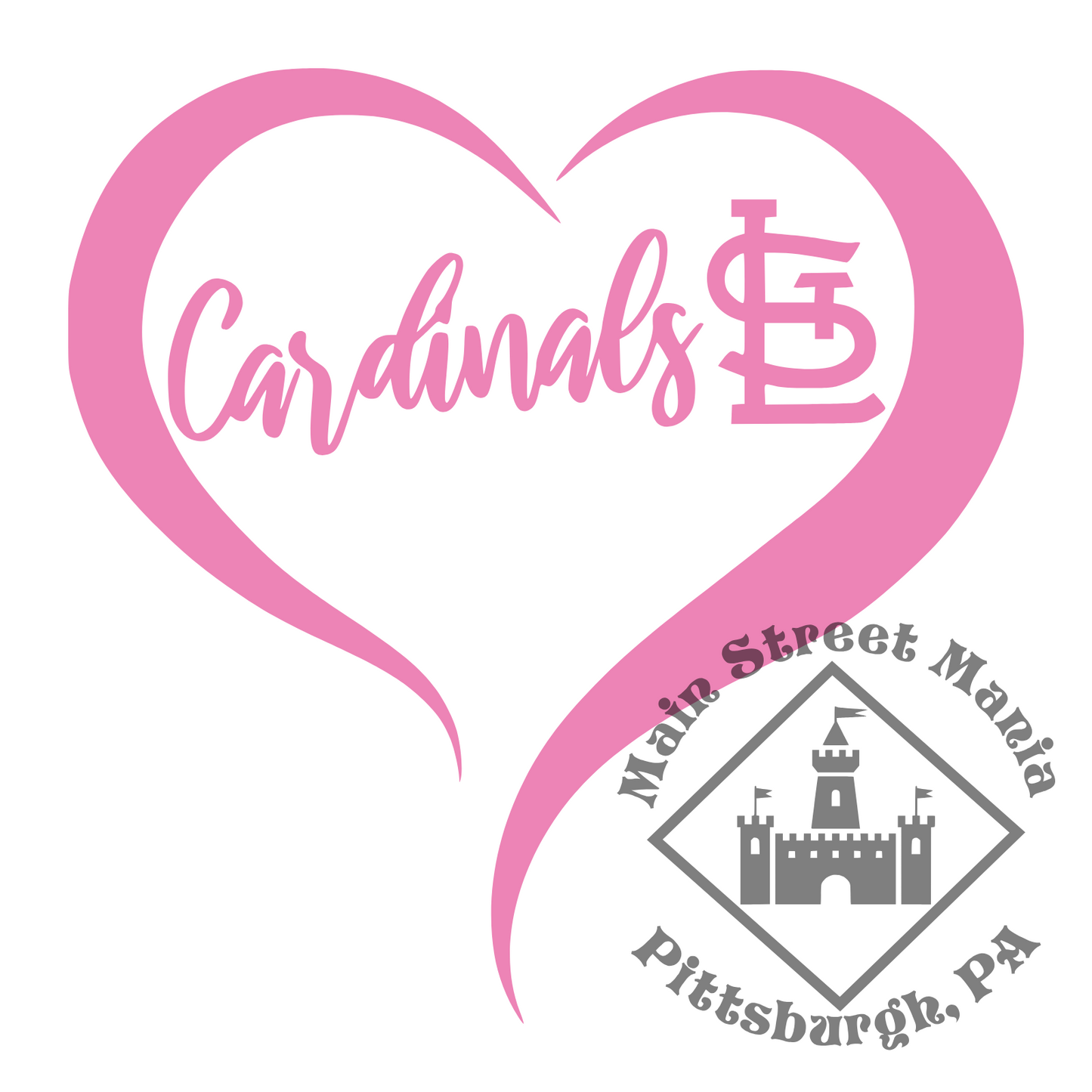 St. Louis Cardinals Heart Sticker Decal