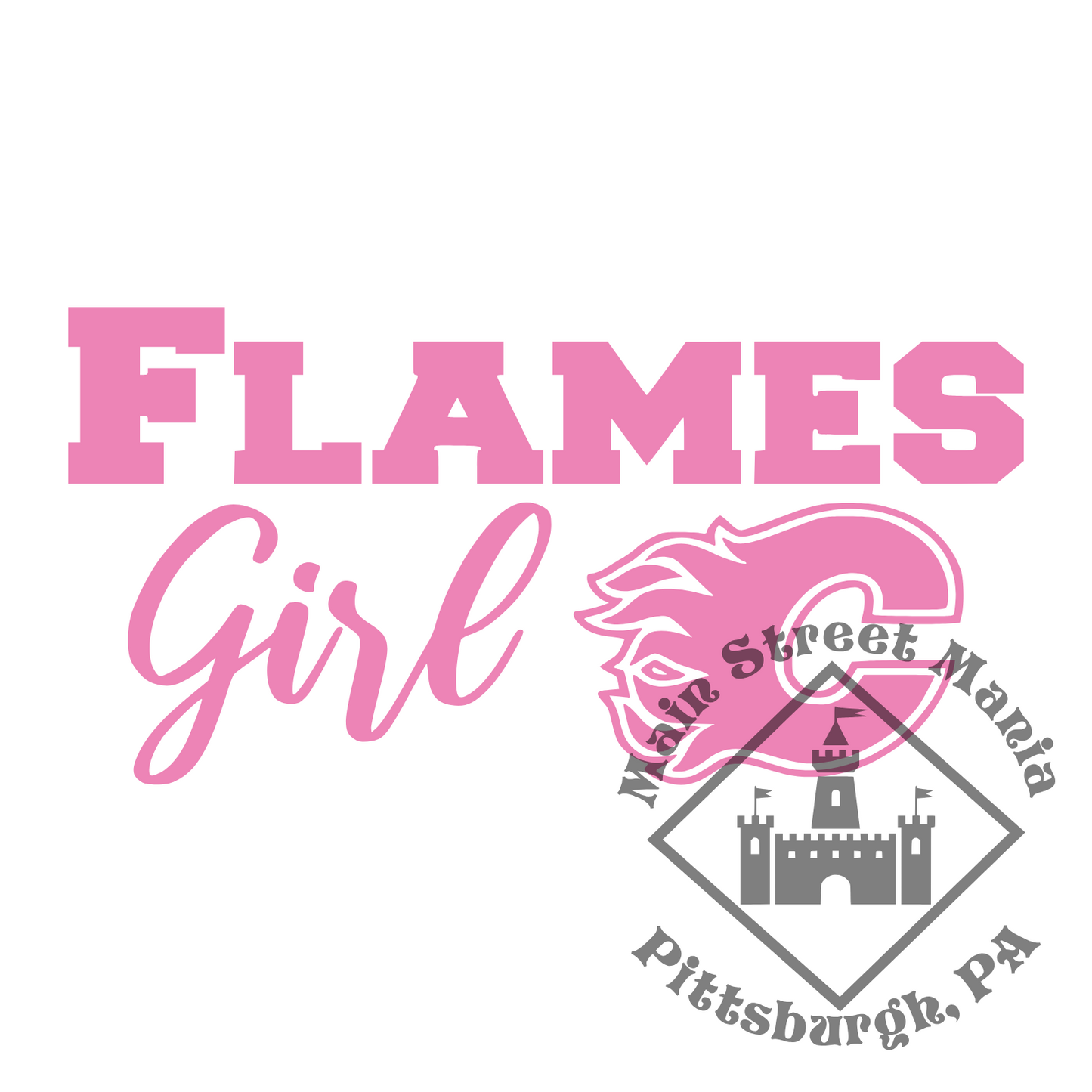 Flames Girl Sticker Decal