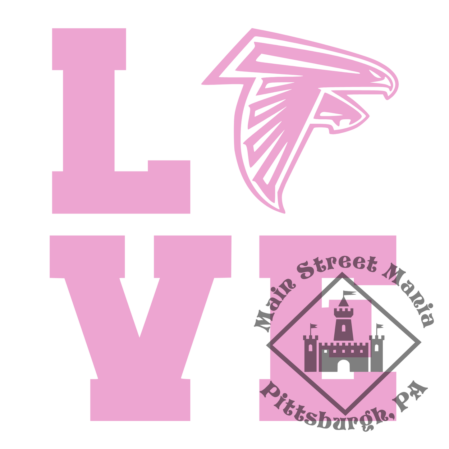 Falcons Love Sticker Decal