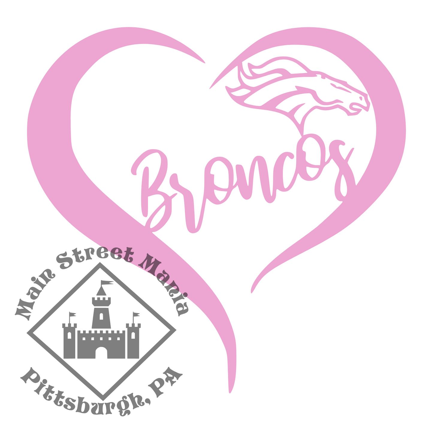 Broncos Heart Sticker Decal