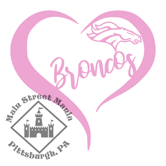 Broncos Heart Sticker Decal