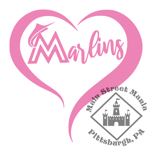 Marlins Heart Sticker Decal