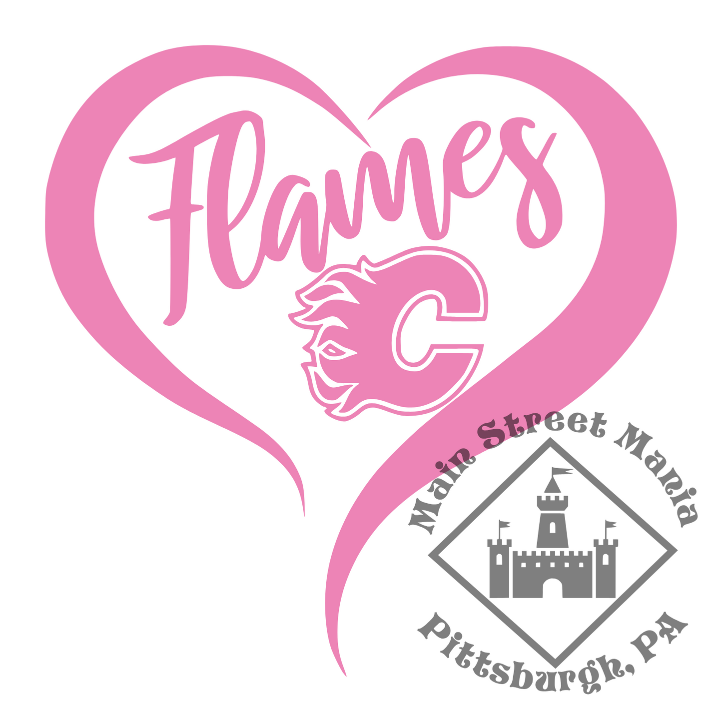 Flames Heart Sticker Decal