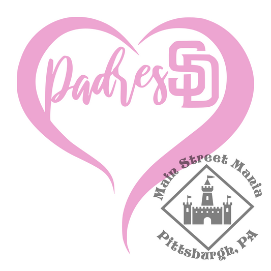 San Diego Padres Heart Sticker Decal