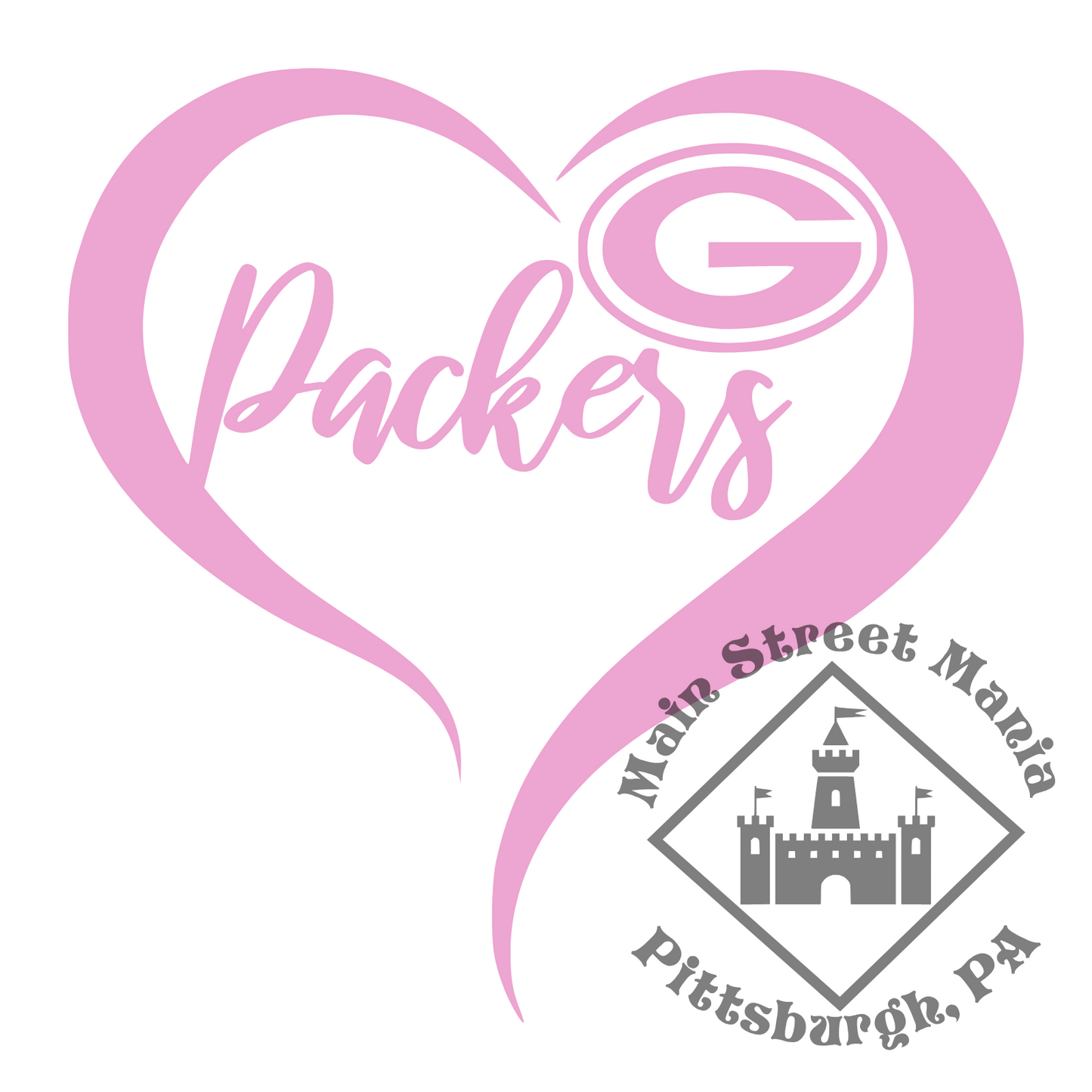 Packers Heart Sticker Decal