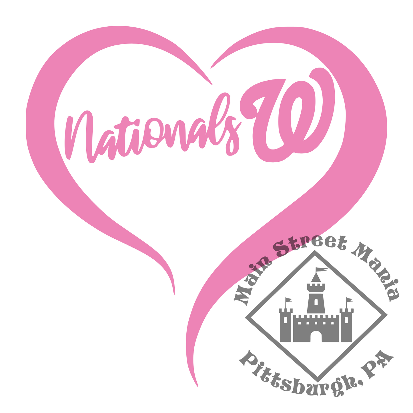 Nationals Heart Sticker Decal