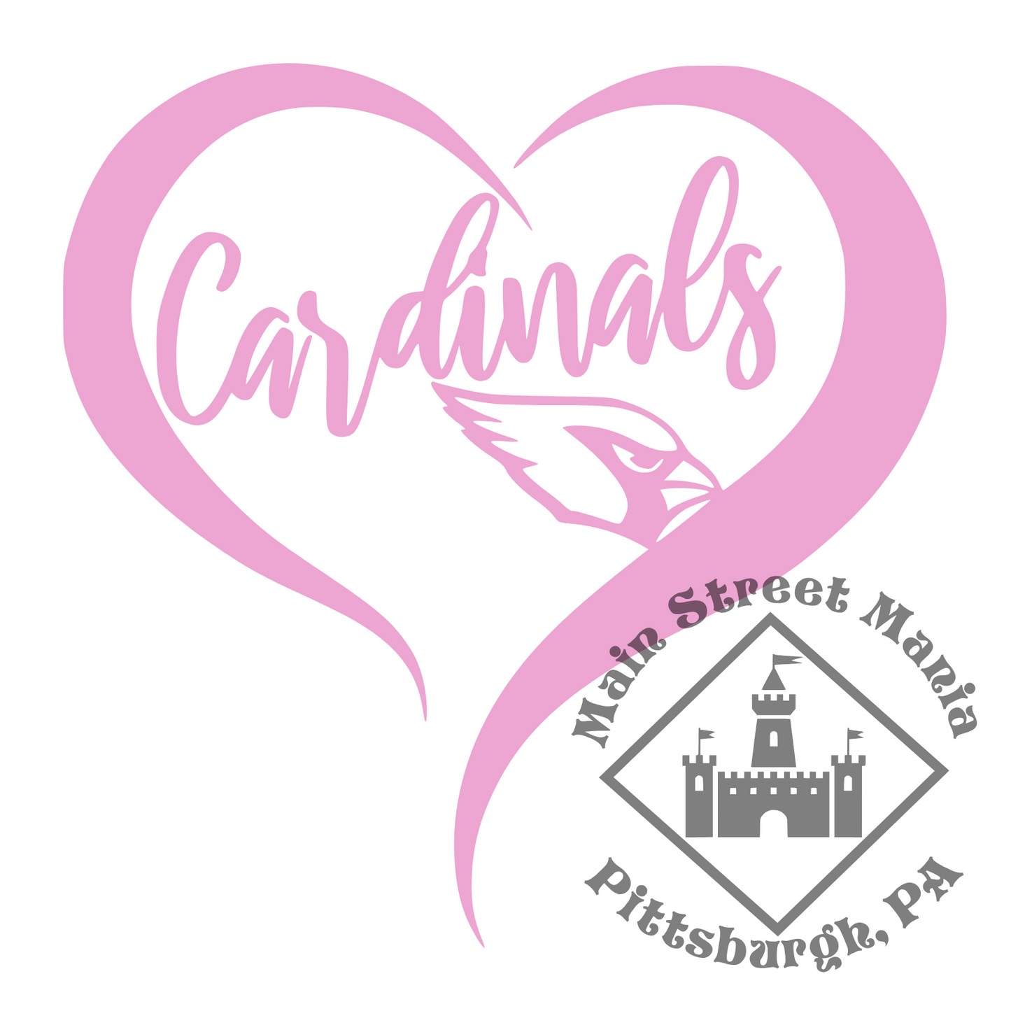 Cardinals Heart Sticker Decal