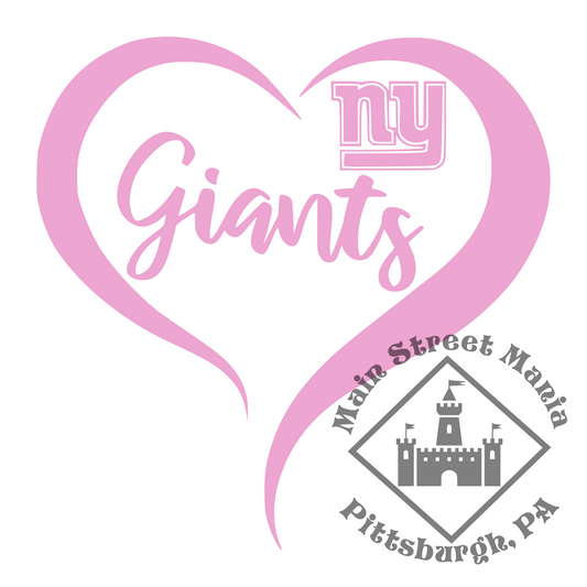 NY Giants Heart Sticker Decal