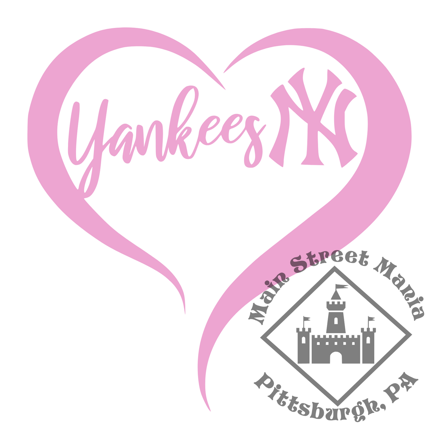 Yankees Heart Sticker Decal