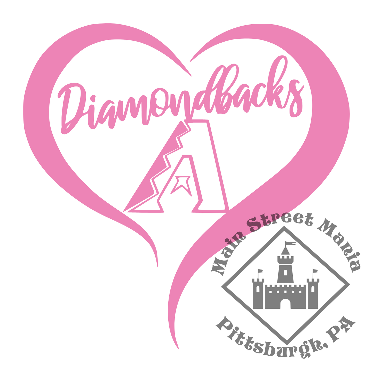 Diamondbacks Heart Sticker Decal