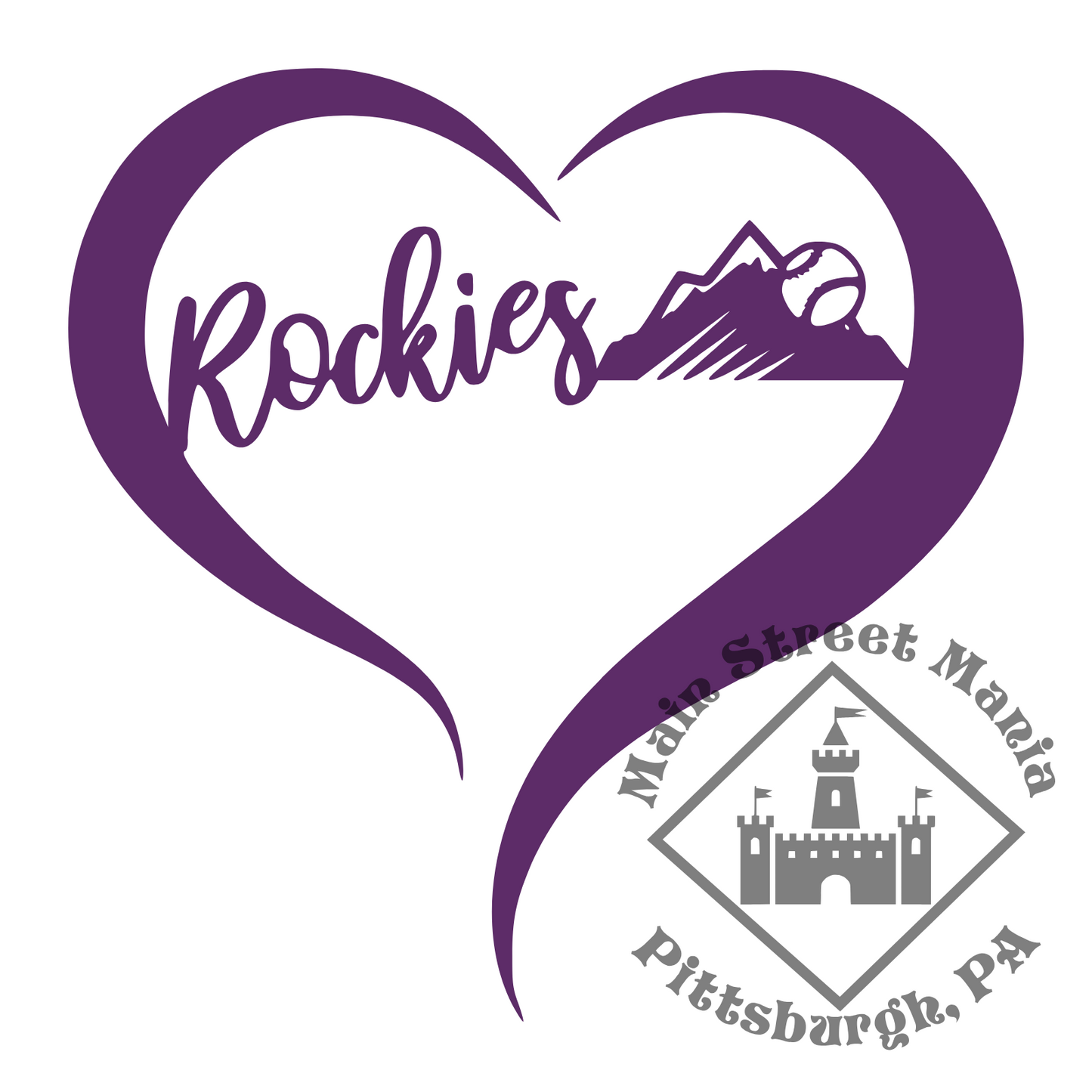 Rockies Heart Sticker Decal