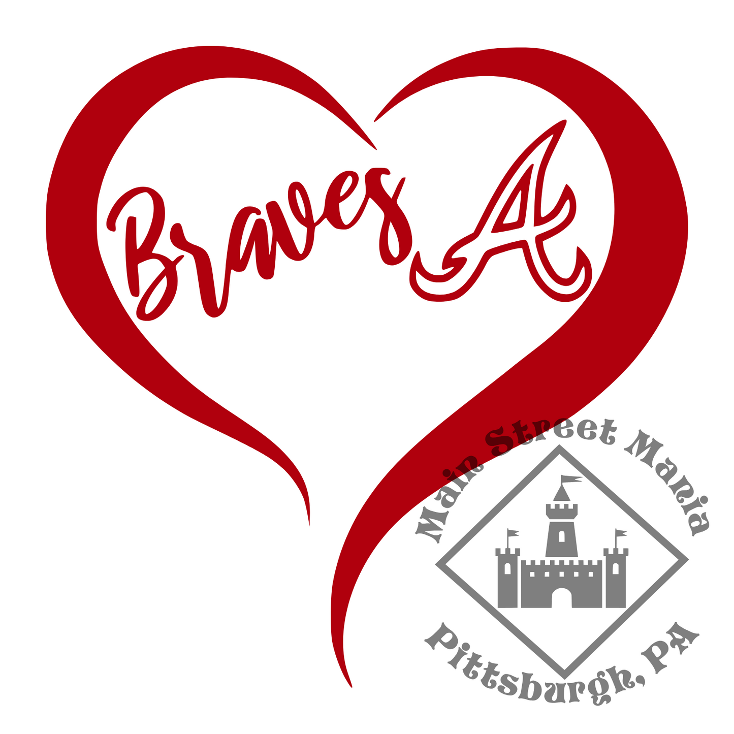 Braves Heart Sticker Decal