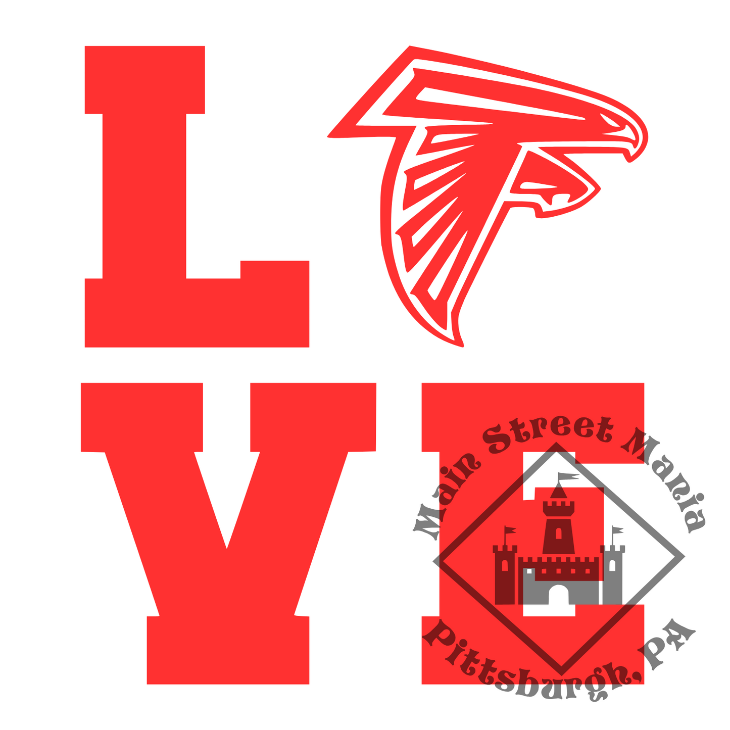 Falcons Love Sticker Decal