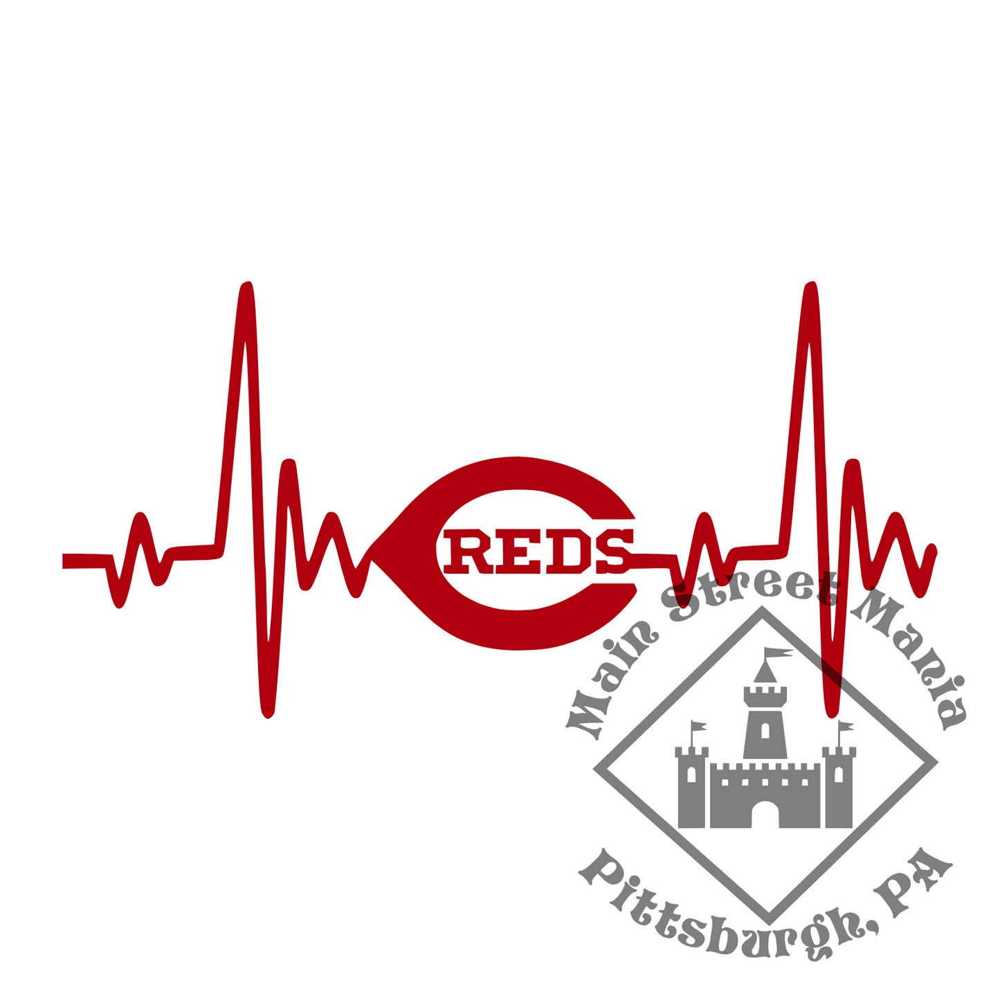 Reds Heartbeat Sticker Decal