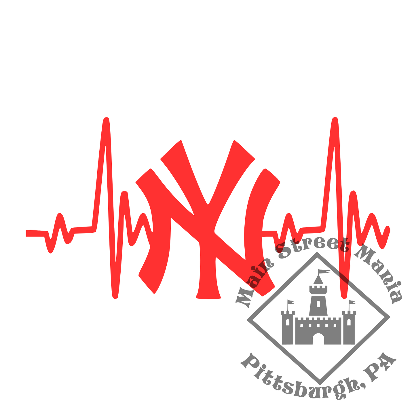 Yankees Heartbeat Sticker Decal