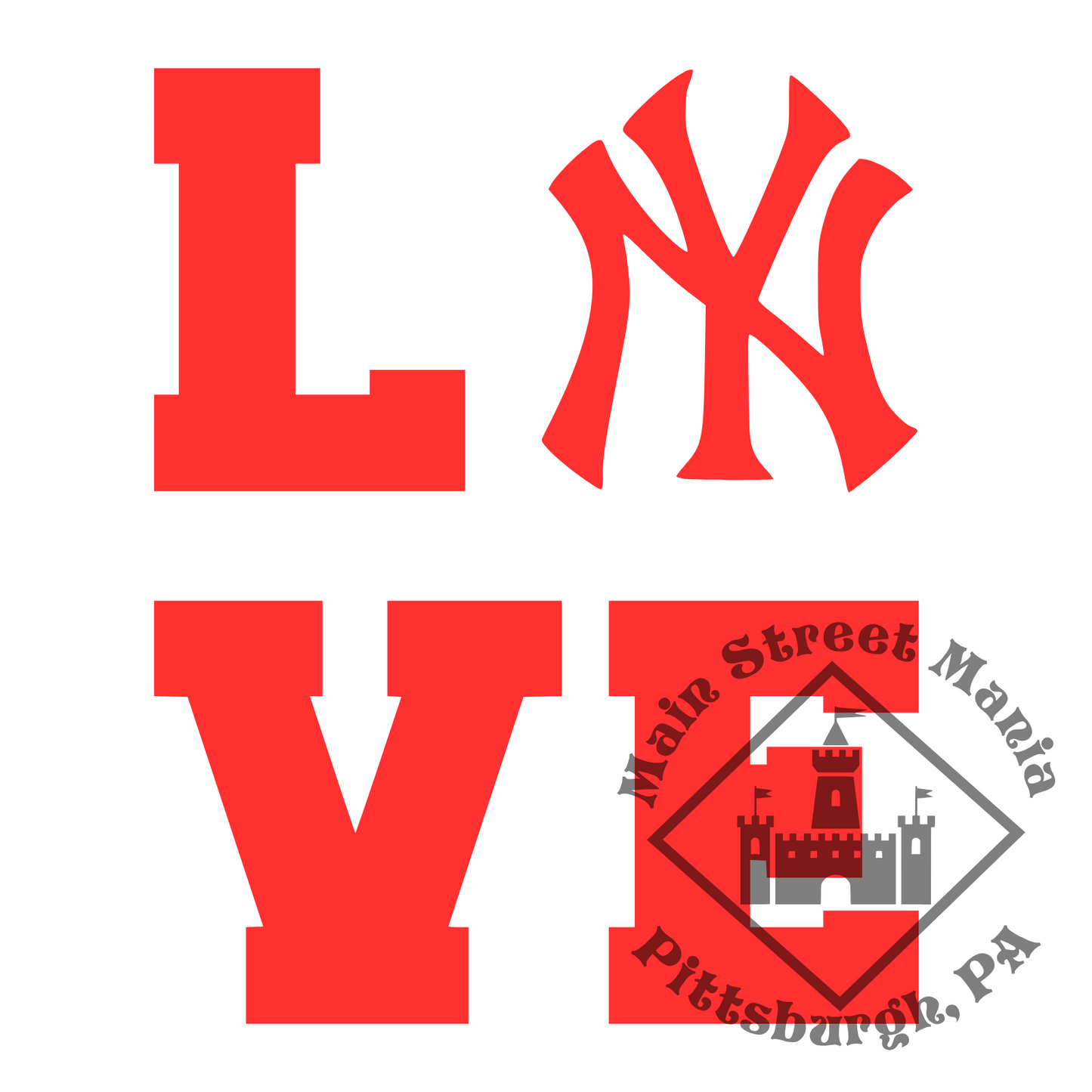 Yankees Love Sticker Decal