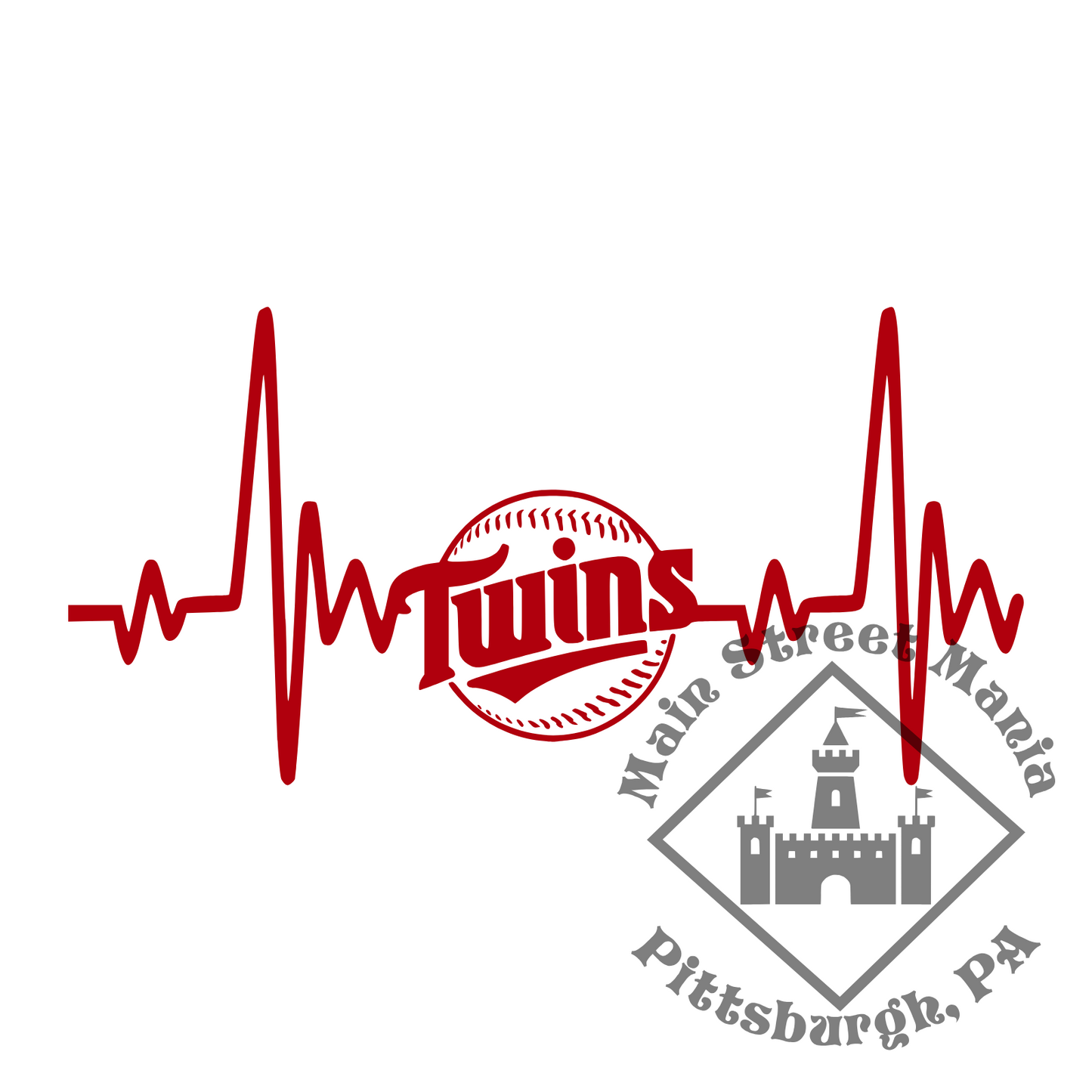 Twins Heartbeat Sticker Decal