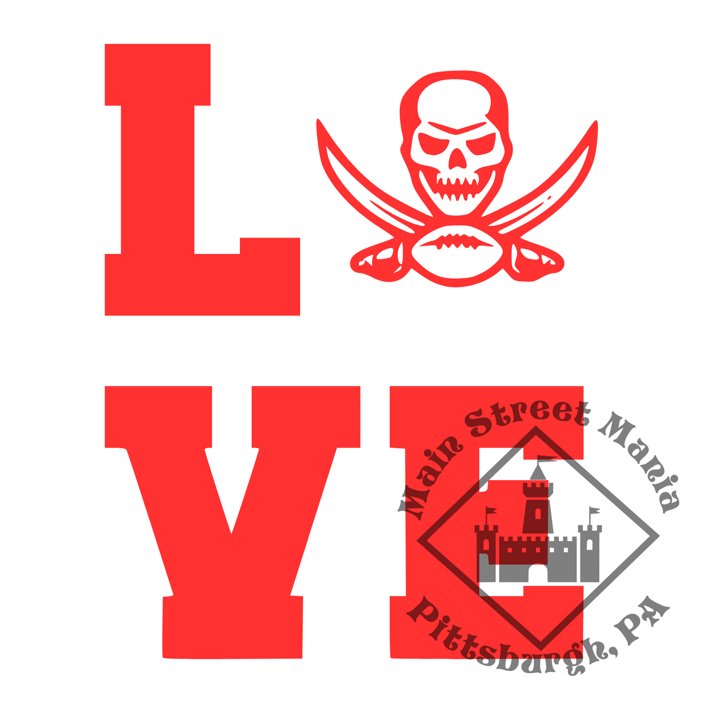 Buccaneers Love Sticker Decal